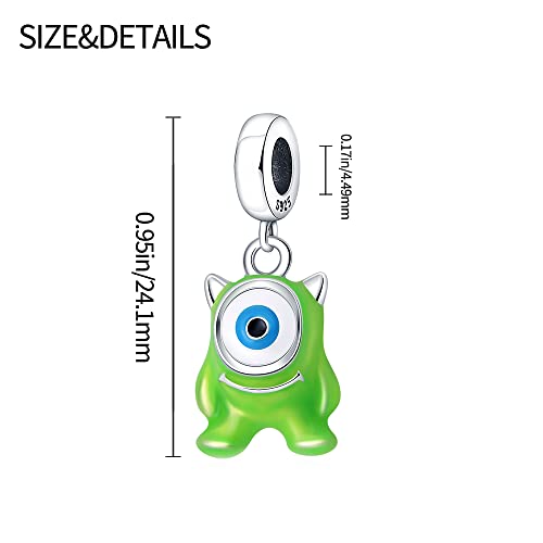 Pandach 925 Sterling Silver Charms for Bracelet&Necklace Dangle Pendant Bead with 5A Cubic Zirconia Stones,Jewelry Beads Gifts for Women - style: Big Eyed Monster Charm