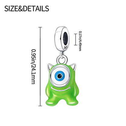 Pandach 925 Sterling Silver Charms for Bracelet&Necklace Dangle Pendant Bead with 5A Cubic Zirconia Stones,Jewelry Beads Gifts for Women - style: Big Eyed Monster Charm