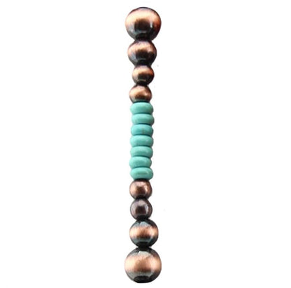 Rosemarie Collections Women's Extra Long Navajo Pearl And Turquoise Howlite Bead Statement Western Endless Strand Necklace Earrings Set, 60" - color: Metallic Copper
