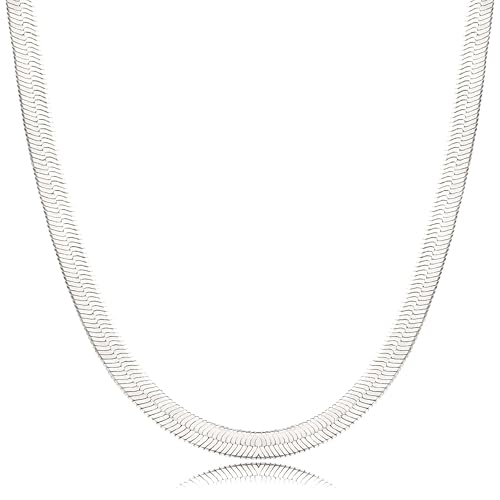 NECOCY 14K Gold Plated Necklaces for Women, Dainty Gold Herringbone Choker Necklace Thin Layered Snake Chain Jewelry for Gifts - color: SL-3MM 18" Herringbone Necklace