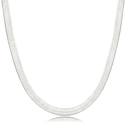 NECOCY 14K Gold Plated Necklaces for Women, Dainty Gold Herringbone Choker Necklace Thin Layered Snake Chain Jewelry for Gifts - color: SL-3MM 18" Herringbone Necklace