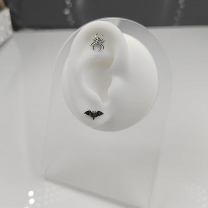 1pcs G23 Titanium Flat Back Earrings Studs 16g F136 Implant Grade Titanium Labrets Press Fit Threadless Push In Dainty Cartilage Helix Conch Lobe Lip Tragus Piercing Jewelry - style: 1pcs 16G Spider