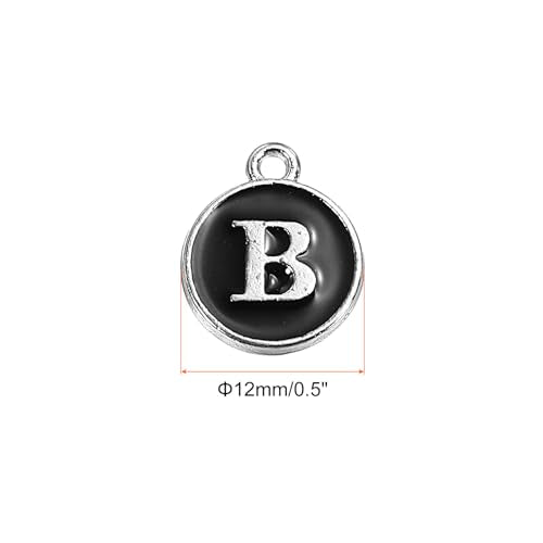 MECCANIXITY Alphabet Enamel Letter Charm Jewelry Charm Pendant for Jewelry Making, Bracelet, Craft - style: B