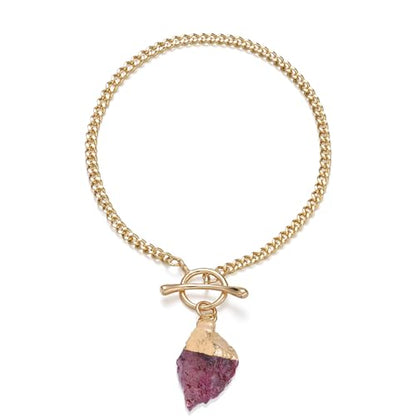 Crystal Bracelet for Women, Dainty 14K Gold Plated Chain Bracelet | Handmade Healing Crystals and Stones Spiritual Jewelry Gifts for Women - style: Ruby Bracelet