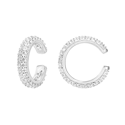 PAVOI 14K Gold Plated CZ Ear Cuff Earrings for Women, Clip On Cartilage | Hypoallergenic Huggie Ear Cuffs with Cubic Zirconia - style: Pave