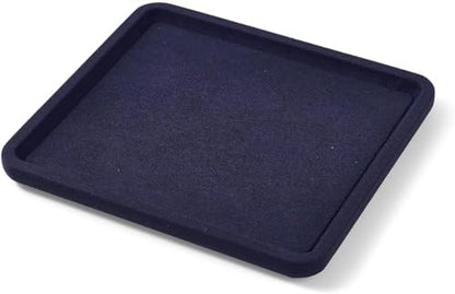 Microfiber Jewelry Trays Stackable Ring Earring Bracelet Necklace Bangle Watch Display Tray Drawer Organizer 7.87 * 7.08 * 0.59inch (Blue - color: Blue, size: 18*20cm Tray