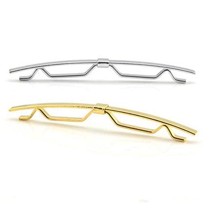 2 Pcs Metal Tie Collar Bar Pin Necktie Tie Clip Shirt Collar Clip Collar Pin Accessories for Men (Gold and Silver)