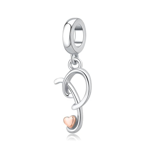 Letter Charms for Pandora Bracelets 925 Sterling Silver Alphabet Initial Charms Bead Jewelry Gift for Women - style: Initial P