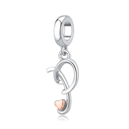 Letter Charms for Pandora Bracelets 925 Sterling Silver Alphabet Initial Charms Bead Jewelry Gift for Women - style: Initial P