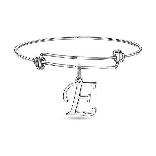 Stainless Steel Initial Letter Connector Charms Alphabet Pendant Diy Craft for Jewelry Making Necklaces Bracelets Keychain - color: Stainless Steel E