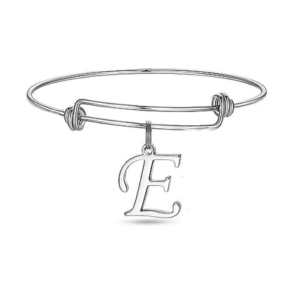 Stainless Steel Initial Letter Connector Charms Alphabet Pendant Diy Craft for Jewelry Making Necklaces Bracelets Keychain - color: Stainless Steel E