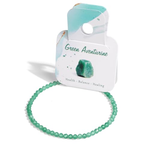 Healing Crystal Bracelet Clear Quartz Faceted Beaded Bracelets for Women Men 3mm Natural Stone Adjustable Handmade Stretch Bracelet Reiki Spiritual Jewelry Fashion Gifts - color: Green Aventurine