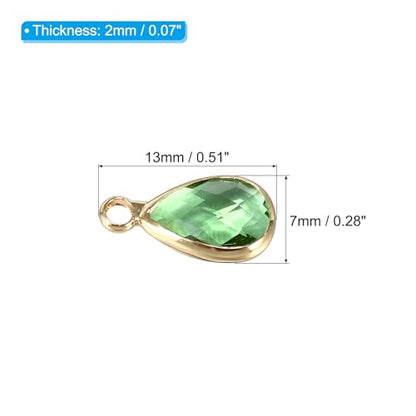 PATIKIL Birthstone Charm Beads Drop Pendant, Handmade Birthstone for Personalized Earrings Bracelet Necklace - color: Light Green, size: 0.51" x 0.28"