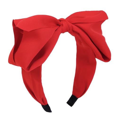 Huachi Red Bow Headbands for Women Girls Christmas Holiday Bow Headband, Vintage Red Headband for Halloween Costume - color: Red