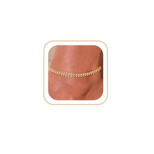 Ankle Bracelets for Women 18K Gold Plated Anklets for Women Waterproof Dainty Gold Ankle Bracelets with Evil Eye,Pearls,Beads,Chain Boho Everyday Anklet Beach Summer Jewelry Gift - color: Gold-11