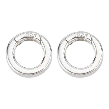 SUNNYCLUE 1 Box 10mm 925 Sterling Silver Necklace Ring Clip Spring Gate Rings Spring Clasps Ring Bracelet Necklace Shortener Clasp Carabiner Snap Clip O Rings for Jewelry Making Clasps DIY Crafts - color: 1 Box 2Pcs 925 Sterling Silver Spring O Ring 10mm