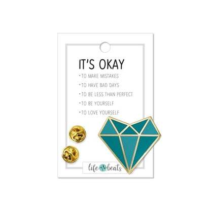 Inspirational Enamel Pin by LifeBeats | Cute Pin for Clothes, Jackets, Hats, Bags, and Lanyards | Hat Pin Comes with a Greeting Card | Lapel Pin with Sturdy Backing - style: Self Love Heart