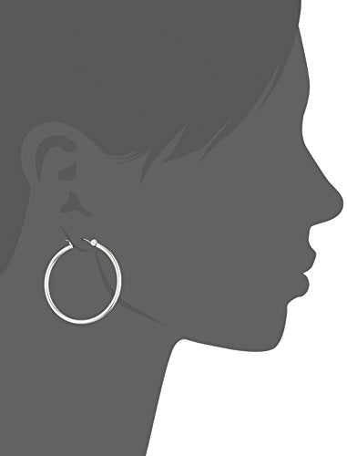 Nine West Women's Hoop Earrings, Classic Fashion Jewelry Accessories for Everyday Wear, Lightweight Statement Earrings for Casual, Office, and Evening Looks - color: Thin Tube - Silver