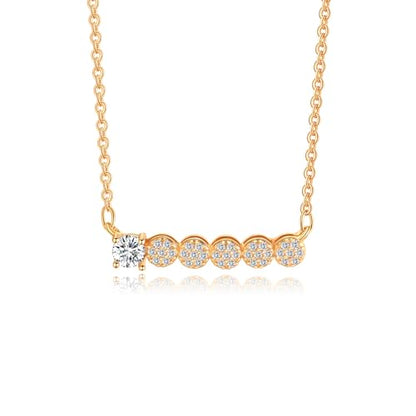Gold Plated Pendant Necklaces for Women Cubic Zirconia Accent 18 Inch Adjustable Chain Hypoallergenic Gift for Wife Mom Birthday Valentines Day - style: CZ horizontal