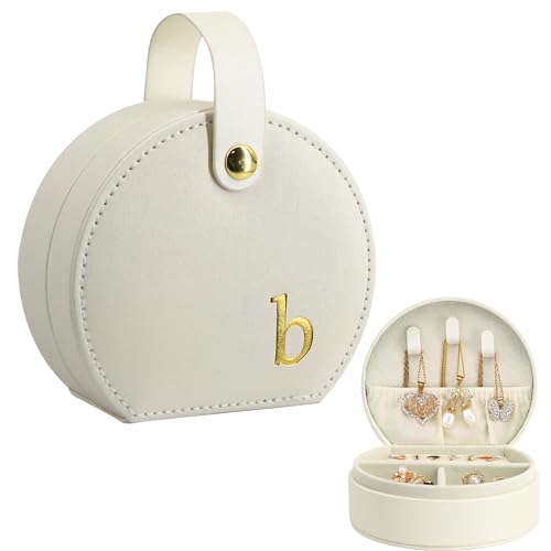 COLLECTIVE HOME Small Travel Jewelry Case for Women, Detachable Handle (b) | Portable Jewelry Box, Organizer for Rings, Earrings,Necklaces, Birthday, Christmas, Mother's Day Personalized Gifts for Women - color: b