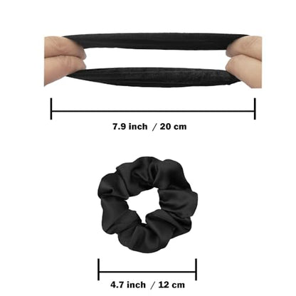 IVARYSS Scrunchies for Hair Sleep, Premium Satin Soft Than Silk for Women Curly Hair, Cute Bands Ties for Girls Thin | Thick Hair Styling, 12 Pack, Dark - color: Dark Scrunchies