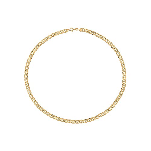 Savlano 14K Solid Gold Italian Chain Figaro, Rope, Mariner, Box, Cuban 14 Karat Anklet for Women Comes With Gift Box - Made in Italy - style: Mariner 1.5mm