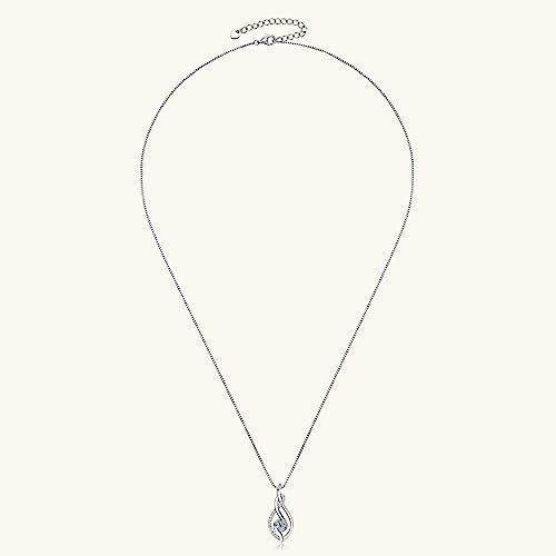 Moissanite Infinity Pendant Necklace for Women | 4mm D Color Moissanite 925 Sterling Silver Infinity Knot Necklace for Mom Wife Birthday Jewelry Gifts - color: Silver