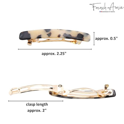French Amie Bar White Tokyo Small 2 1/4 Inch Hair Clip Barrette | Handmade Cellulose Acetate Durable Grip For Women Girls Teens Everyday Style - color: White Tokyo