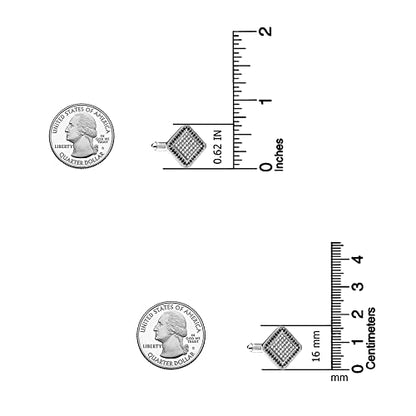 LeCalla 925 Sterling Silver Cufflinks for Men | Cubic Zirconia Square Cuff Links Gifts for Men, Husband | Shirt Cufflinks for Groom - style: Black CZ Cufflinks