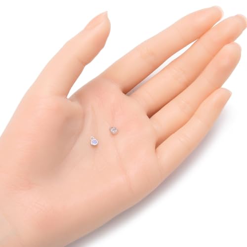 Adabele 2pcs Real 925 Sterling Silver CZ June Birthstone Charm Drop 4mm | Tiny Small, Tarnish Resistant 92.5 Silver Sparkle Alexandrite Cubic Zirconia Dangles Closed Loop Craft Jewelry Making - color: June, size: 4mm (0.16")/Tiny - 2pcs
