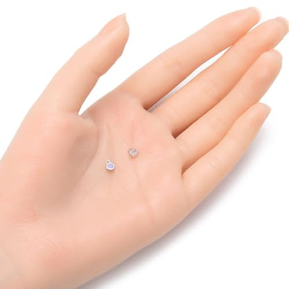 Adabele 2pcs Real 925 Sterling Silver CZ June Birthstone Charm Drop 4mm | Tiny Small, Tarnish Resistant 92.5 Silver Sparkle Alexandrite Cubic Zirconia Dangles Closed Loop Craft Jewelry Making - color: June, size: 4mm (0.16")/Tiny - 2pcs