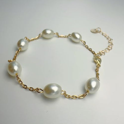 Anklet for Women Layered Anklets Women Double Heart Silver Bohemian Pearls Flat Chain Ankle Bracelet Charm Beaded Dainty Foot Jewelry Heart Charm Dainty Layer Anklets Trendy - color: Gold Pearl