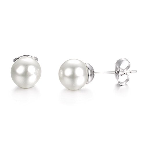 Yoursfs 3 Pairs Faux Pearl Stud Earrings Sets For Women 18K Gold Plated Elegant Small Round Pearl Stud - style: Women's Pearl Earrings
