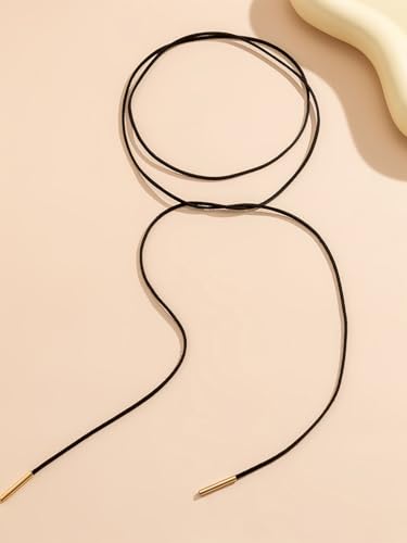 Bravace Bow Chocker Necklace for Women with Adjustable Layered Velvet Lace Collar Sexy Long Wrap Rope Gothic Choker for Party Cosplay or Daily Wear Jewelry Gift - color: Black