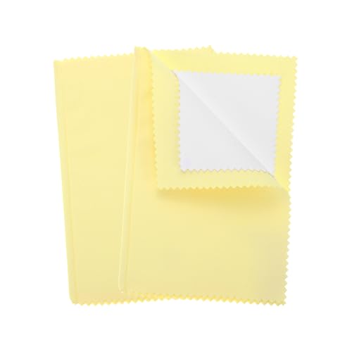 PATIKIL 5.9"x7.9" Jewelry Cleaning Cloth, 2 Pack Double-Sided Fleece Polishing Cloth for Gold, Silver and Jewelry, Yellow - color: Yellow, size: 5.9"x7.9"