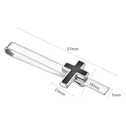 Unique Cross Tie Clips For Men Silver Black Gold Religious Christian Tie Clips For Men's Tie Accessories - style: black clip on tie crosses