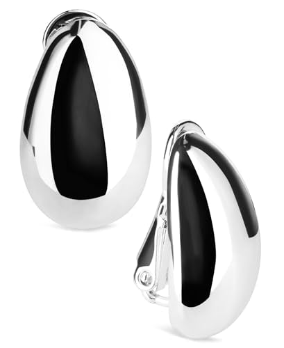 Anne Klein Women's Tear Drop Hoop Earrings, Layered Statement Fashion Jewelry for Everyday and Evening Wear - color: Silver