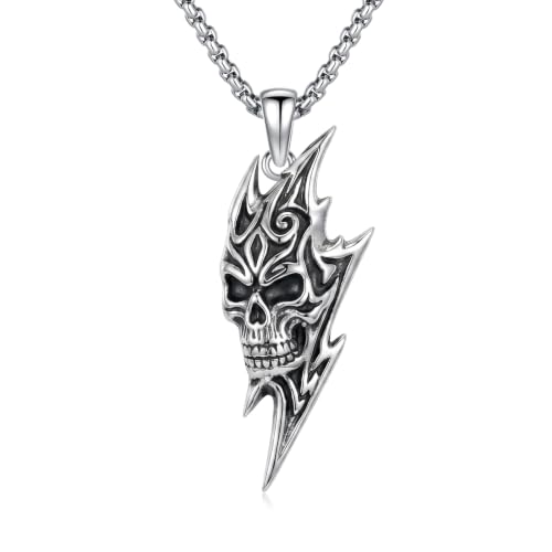 Skull Necklace for Men Women Gothic Skull Necklace for Men Women - style: Skull necklace
