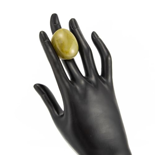 Women's Chunky Statement Resin Ring - Big Acrylic Fashion Jewelry with Marble/Amber Pattern, Lightweight Retro Ring for Daily/Party Wear - color: Green