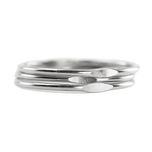 LOTUS STONE JEWELRY Skinny Stacking Rings with Hammered Dimple, Handmade Hammered Stacking Band