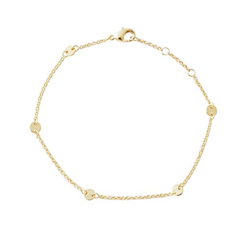 Honeycat Milky Way Disc Chain Bracelet in Gold, Rose Gold, or Silver | Minimalist, Delicate Jewelry