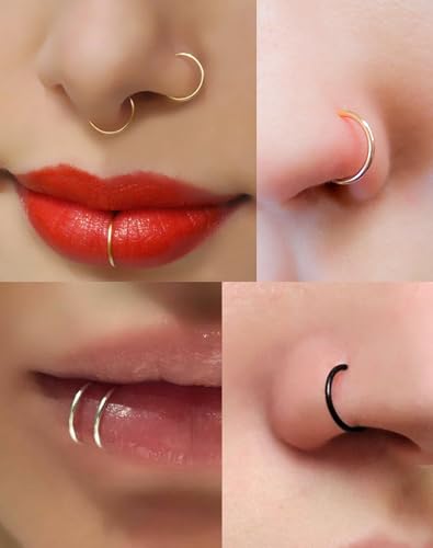 316L Stainless Steel Hoop Earrings, Hinged Segment Earrings Hoop, Cartilage Helix Conch Daith Septum Earrings Hoops - color: Black, size: 1.2*12mm