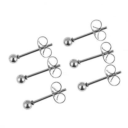 Stainless Steel Earrings Hypoallergenic Earrings, Ball Stud Silver Stud Earrings Set for Women Men Girls, Nickel Free Earrings - style: 3pairs(3mm)