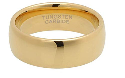 CROWNAL 2mm 4mm 6mm 8mm 10mm Tungsten Wedding Band Ring Men Women Plain Dome Polished Size Comfort Fit Size 3 To 17 - color: Gold 8mm