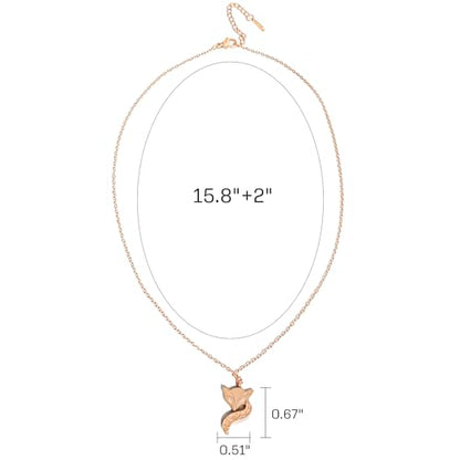 925 Sterling Silver Necklace for Women Trendy, Charming Layered Necklace with Cubic Zirconia Pendant for Her Womens Dainty Diamond Choker Necklaces Holiday Jewelry Gifts for Mom Wife Daughter Lover - color: Fox Necklace-Gold04