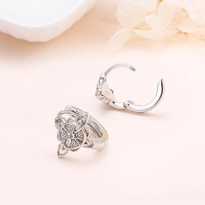 S925 Sterling Silver Celtic Knot Earrings for Women Irish Good Luck Drop Dangle Hook Earrings - style: Huggie