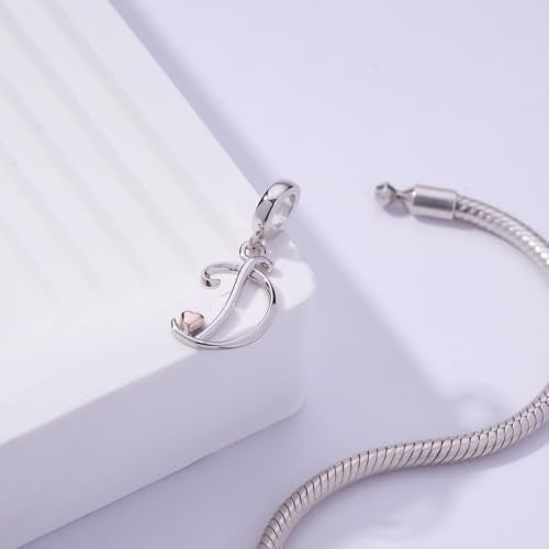 Letter Charms for Pandora Bracelets 925 Sterling Silver Alphabet Initial Charms Bead Jewelry Gift for Women - style: Initial D
