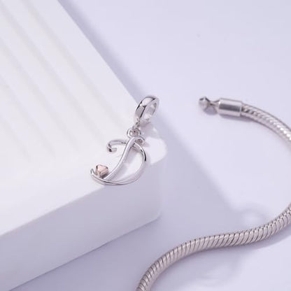 Letter Charms for Pandora Bracelets 925 Sterling Silver Alphabet Initial Charms Bead Jewelry Gift for Women - style: Initial D