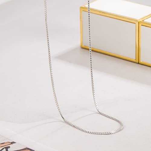 Dankadi Italian 925 Sterling Silver Necklace For Women 0.9mm Box Chain 1.3mm Rolo Chain O-Chain Lobster Claw Clasp - Pendant Chain - 16 "18" 20 "22" 24 "26" Jewelry Gift - color: Box Chain, size: 28 inches