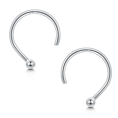 CHIC & ARTSY Half Hoop Earrings 925 Sterling Silver Huggie Earrings for Women Hypoallergenic Sterling Silver Small Huggie Hoop Earrings for Women - color: #6 half hoop